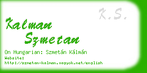 kalman szmetan business card